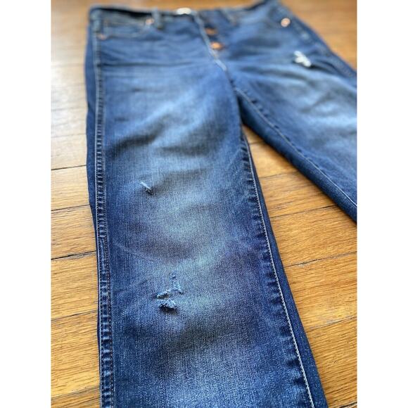 MADEWELL ‘10” High-Rise Skinny’ Distressed Button-Fly Stretch Jeans sz 29 (w30) - Picture 8 of 13